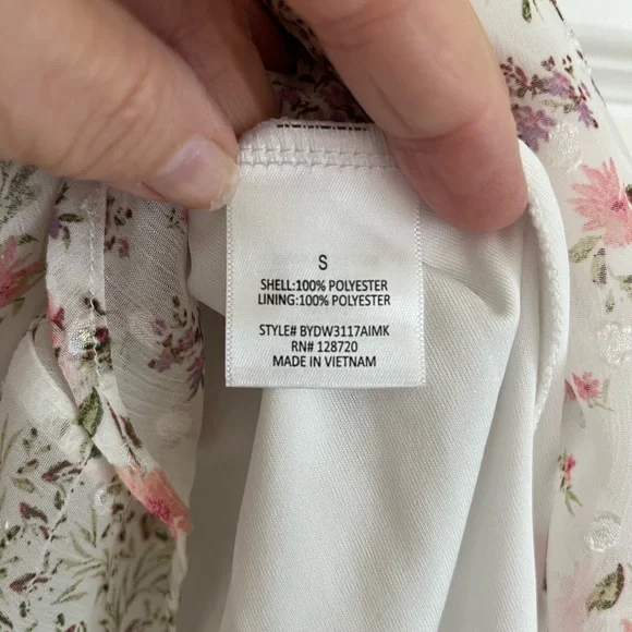 Mi Ami Ruffled Floral Skirt stretch Waste with Tie Front Size S - Picture 8 of 11